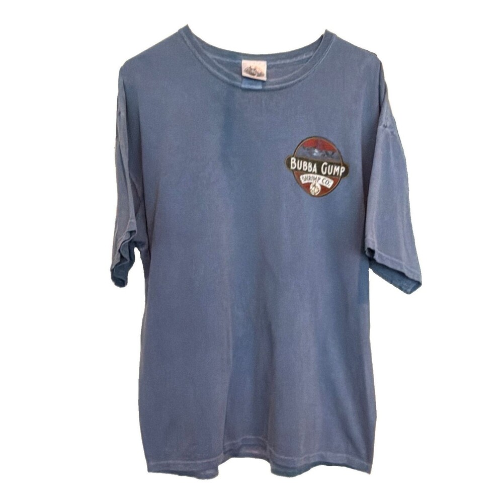 Bubba Gump Shrimp Co. Men's XL Blue Graphic Logo Cotton Crewneck T-Shirt
